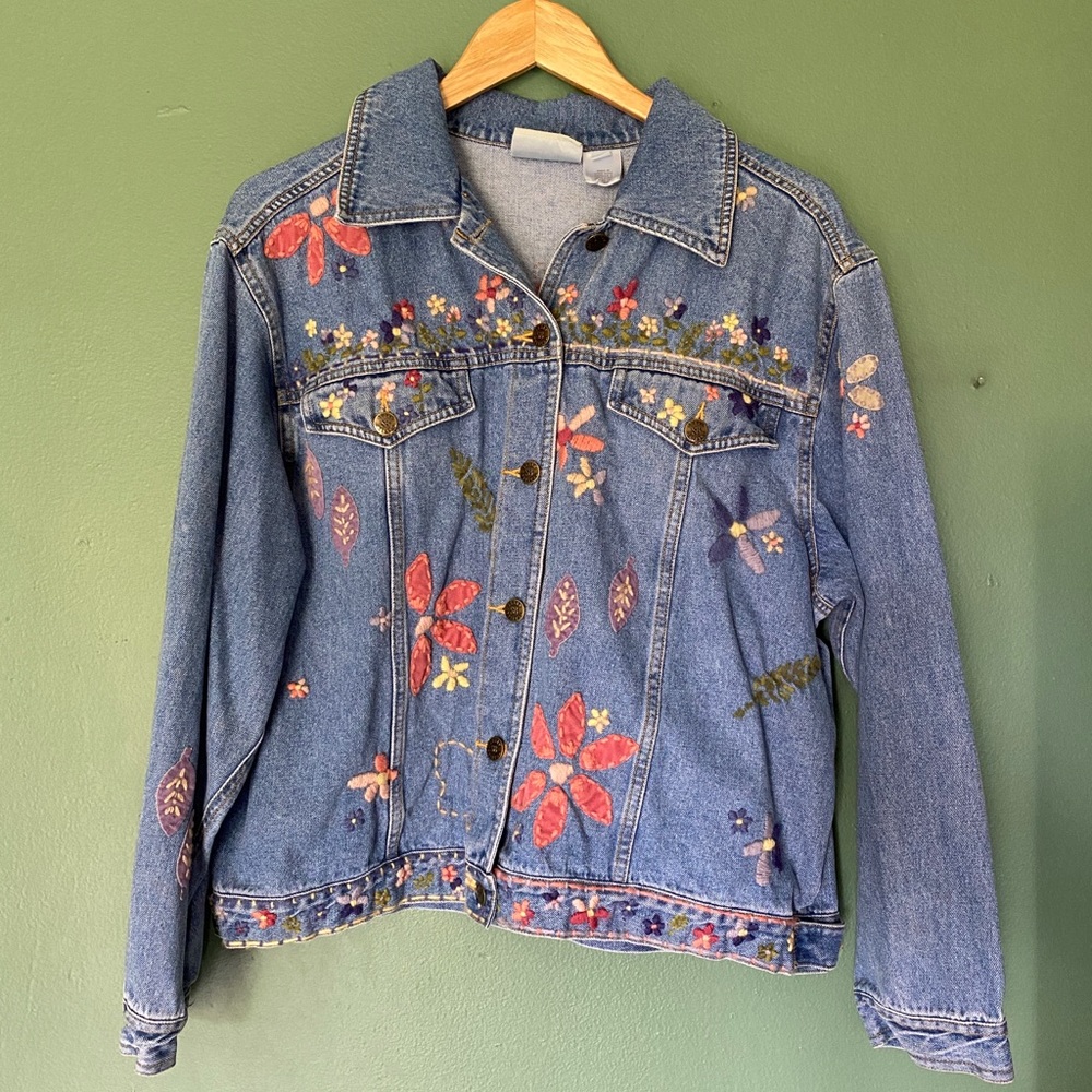 Vintage Embroidered Jean Jacket Susan Bristol